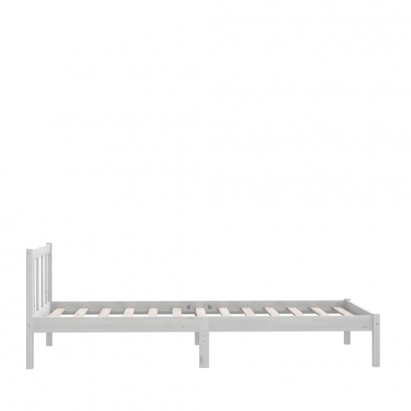 Cadre de lit Blanc Bois de pin massif 90x190 cm Simple