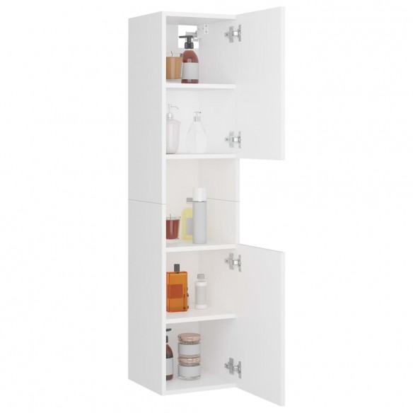 Armoire de salle de bain Blanc 30x30x130 cm Aggloméré