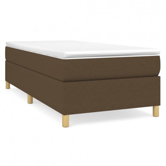 Cadre de lit avec matelas Marron foncé 90x190 cm