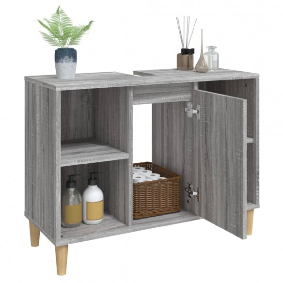 Meuble d'évier sonoma gris 80x33x60 cm bois d'ingénierie