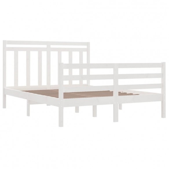 Cadre de lit Blanc Bois massif 140x190 cm