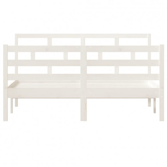 Cadre de lit Blanc Bois massif 140x190 cm