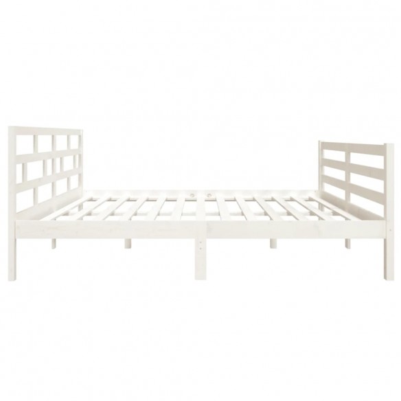 Cadre de lit Blanc Bois massif 140x190 cm