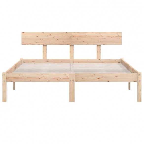 Cadre de lit Bois de pin massif 140x190 cm