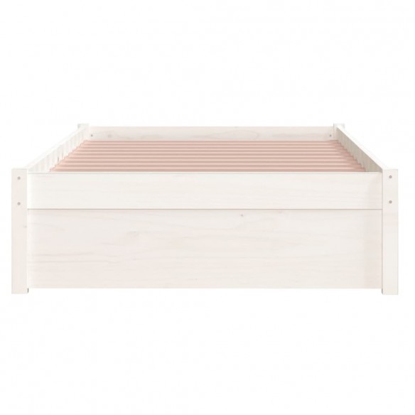 Cadre de lit Blanc Bois massif 90x190 cm Simple