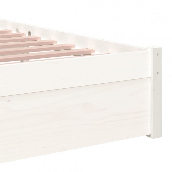 Cadre de lit Blanc Bois massif 90x190 cm Simple