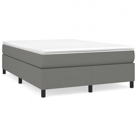 Cadre de lit avec matelas Gris foncé 140x200cm Tissu