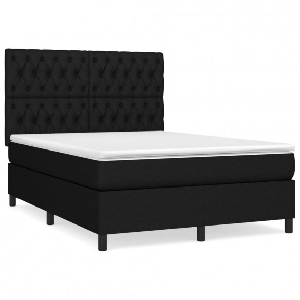 Cadre de lit avec matelas Noir 140x190 cm Tissu