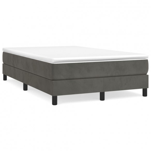 Cadre de lit et matelas Gris foncé 120x200cm Velours