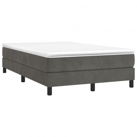 Cadre de lit et matelas Gris foncé 120x200cm Velours