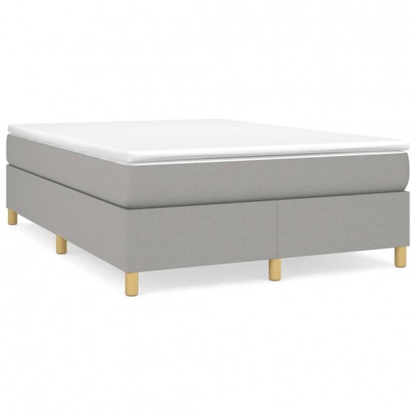 Cadre de lit avec matelas Gris clair 140x190cm Tissu