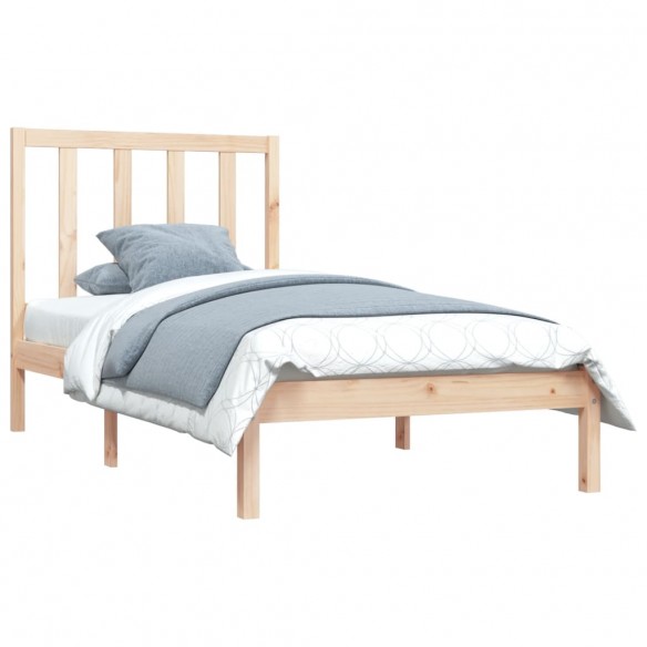 Cadre de lit bois de pin massif 90x190 cm simple