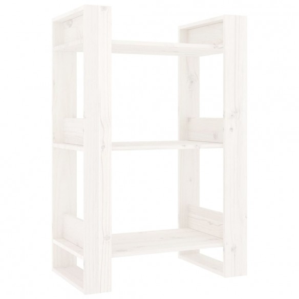 Bibliothèque/Séparateur de pièce Blanc 60x35x91 cm Pin solide