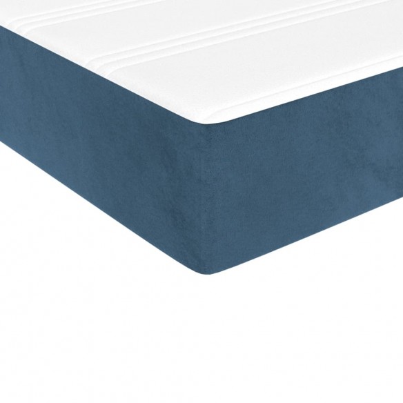 Cadre de lit et matelas Bleu foncé 200x200cm Velours