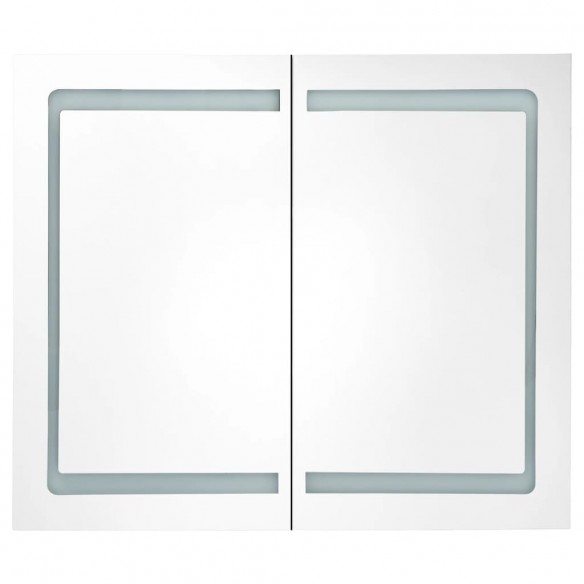 Armoire de salle de bain à miroir LED Chêne 80x12x68 cm