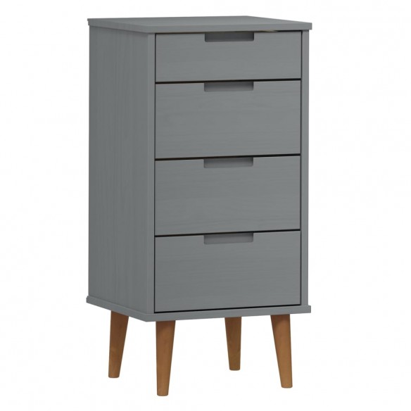 Commode MOLDE Gris 40x35x82 cm Bois de pin massif