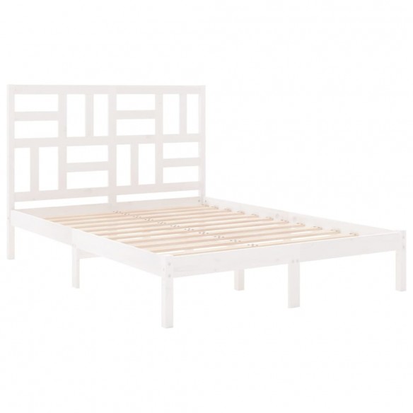 Cadre de lit Blanc Bois de pin massif 140x190 cm