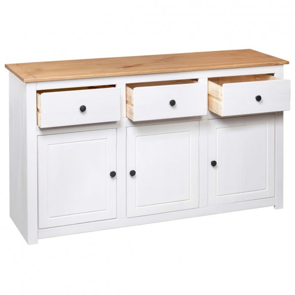 Buffet Blanc 135x40x80 cm Pin solide Gamme Panama