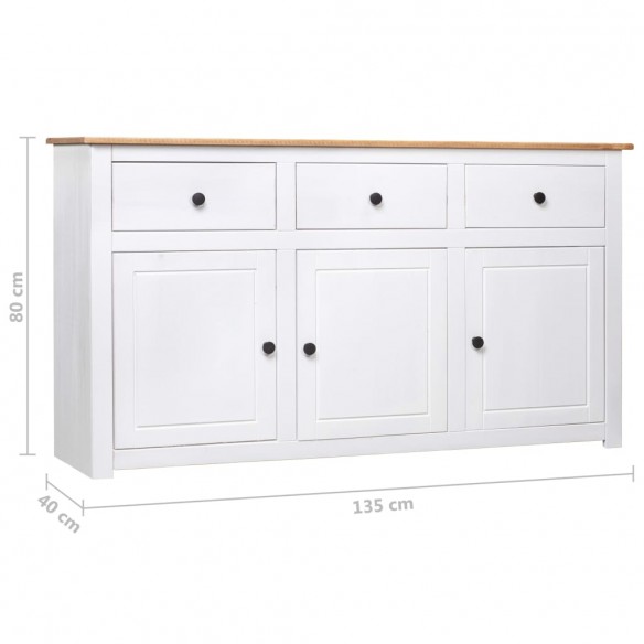 Buffet Blanc 135x40x80 cm Pin solide Gamme Panama