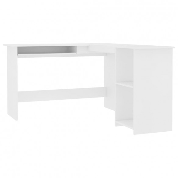 Bureau d'angle en forme de L Blanc 120x140x75 cm