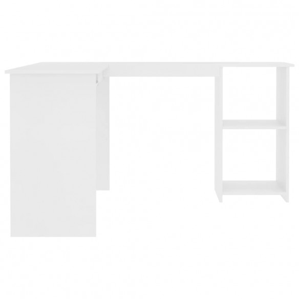 Bureau d'angle en forme de L Blanc 120x140x75 cm