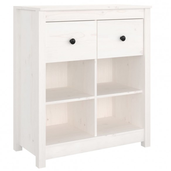 Buffet Blanc 70x35x80 cm Bois massif de pin