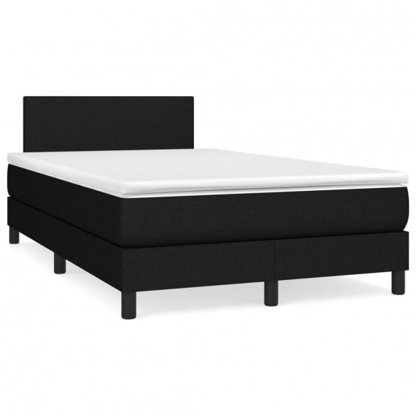 Cadre de lit avec matelas Noir 120x200 cm Tissu