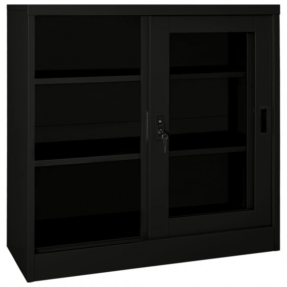 Armoire à portes coulissantes Noir 90x40x90 cm Acier