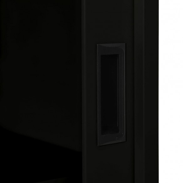 Armoire à portes coulissantes Noir 90x40x90 cm Acier