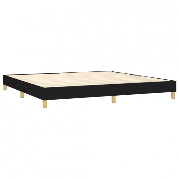 Cadre de lit et matelas et LED Noir 200x200 cm Tissu