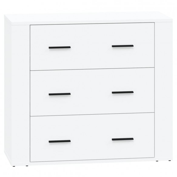 Buffets 2 pcs blanc bois d'ingénierie