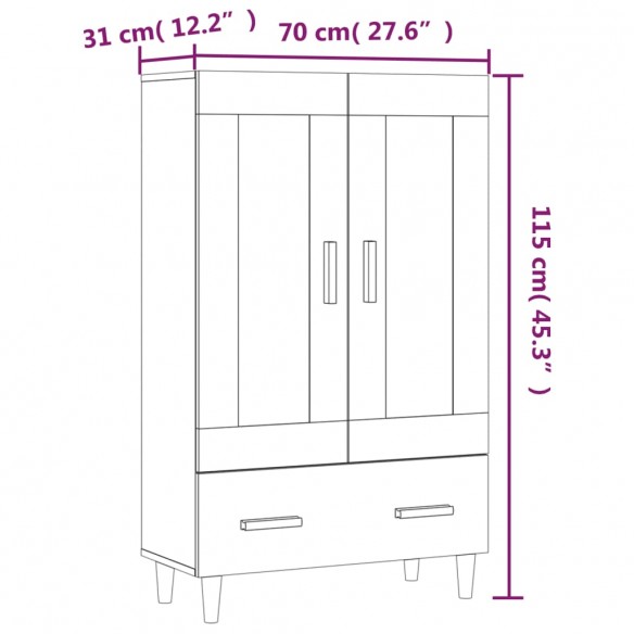 Buffet Chêne marron 70x31x115 cm Bois d'ingénierie