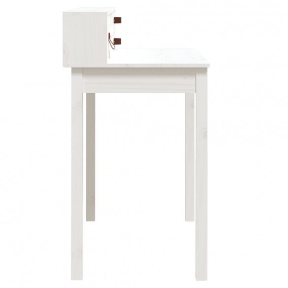 Bureau Blanc 110x50x93 cm Bois massif de pin