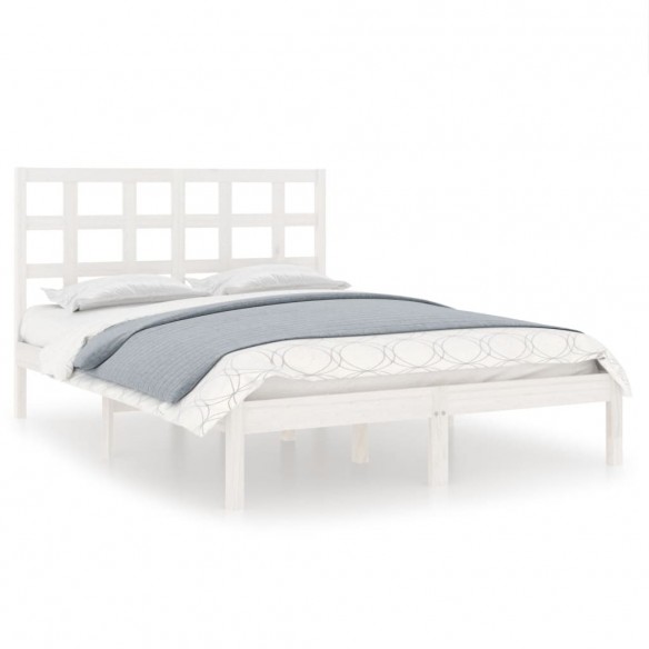 Cadre de lit Blanc Bois massif 120x190 cm Petit Double