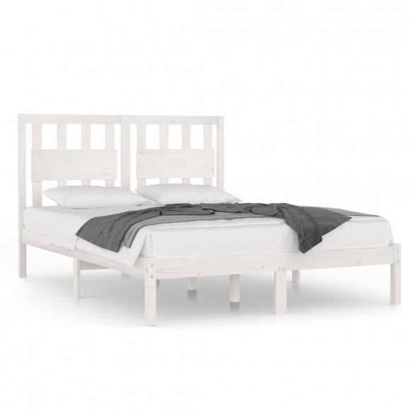 Cadre de lit Blanc Bois de pin massif 120x190 cm Petit Double