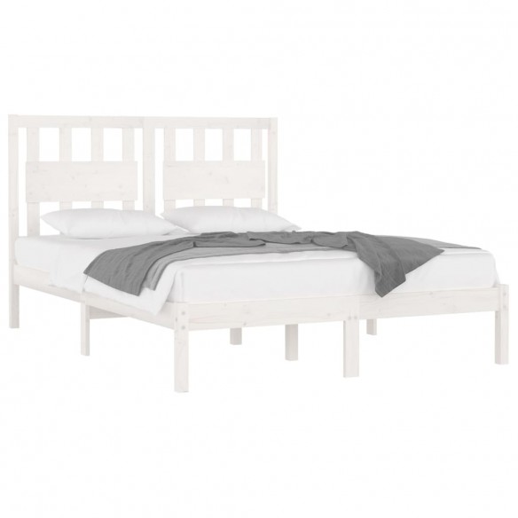 Cadre de lit Blanc Bois de pin massif 120x190 cm Petit Double