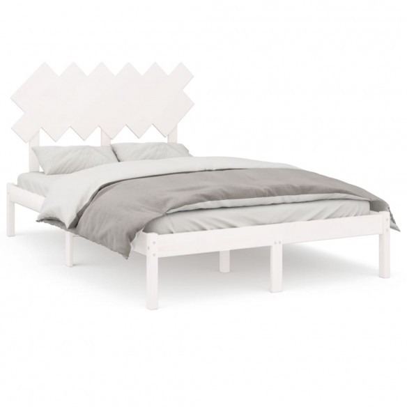 Cadre de lit Blanc 120x190 cm Petit Double Bois massif