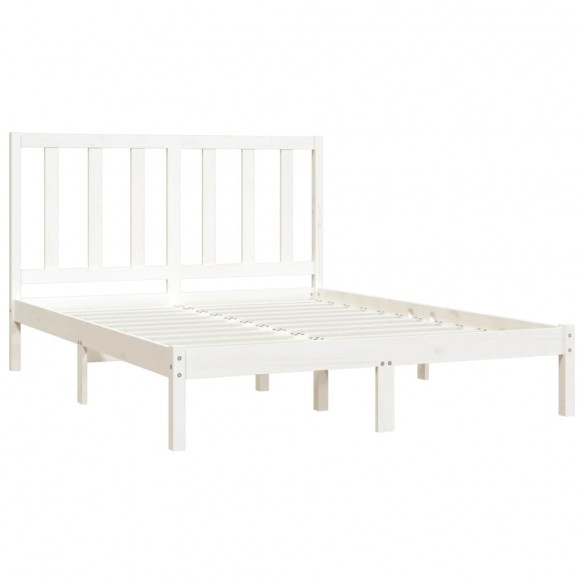 Cadre de lit Blanc Bois de pin massif 120x190 cm Petit Double