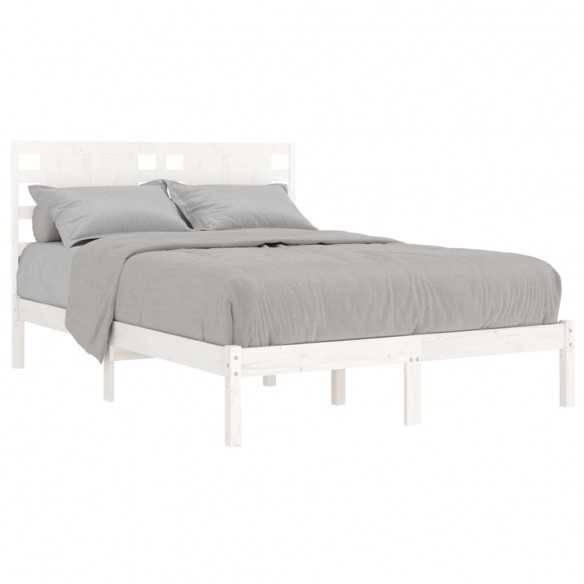 Cadre de lit Blanc Bois massif 120x190 cm Petit Double