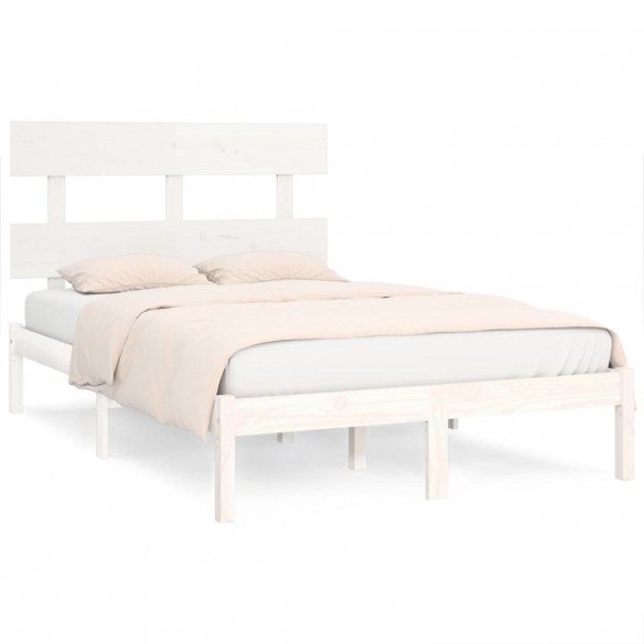 Cadre de lit Blanc Bois massif 120x190 cm Petit Double