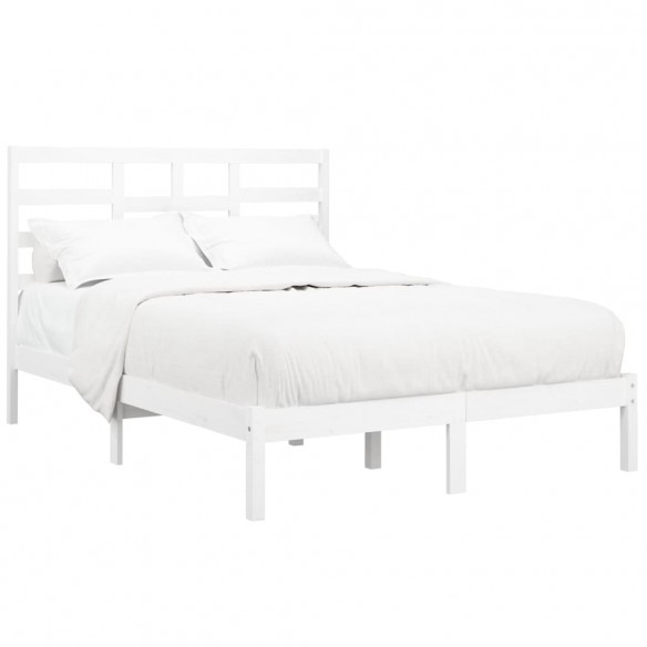 Cadre de lit Blanc Bois massif 120x190 cm Petit Double