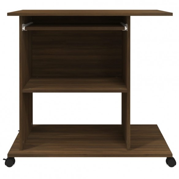 Bureau d'ordinateur Chêne marron 80x50x75 cm Bois d'ingénierie