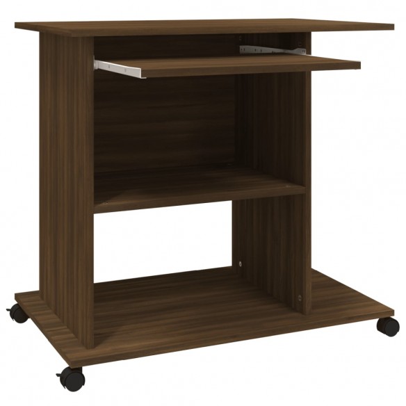 Bureau d'ordinateur Chêne marron 80x50x75 cm Bois d'ingénierie