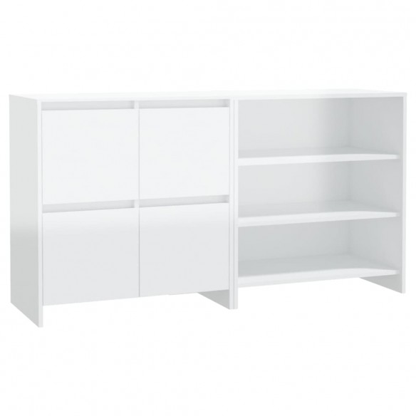 Buffets 2 pcs Blanc brillant Bois d'ingénierie