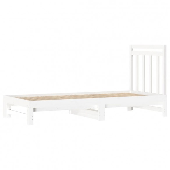 Lit coulissant Blanc 2x(90x200) cm Bois de pin massif