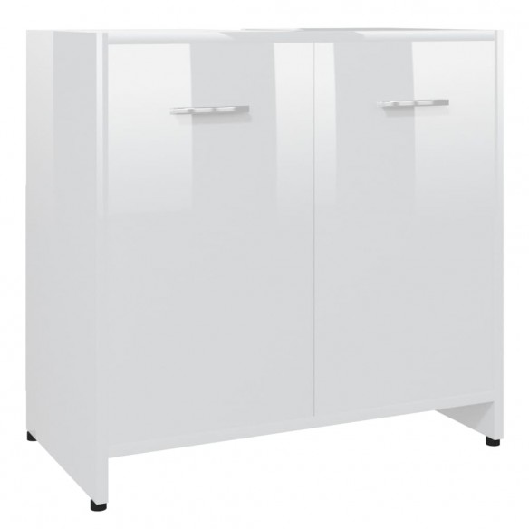 Armoire de salle de bain Blanc brillant 60x33x61 cm Aggloméré