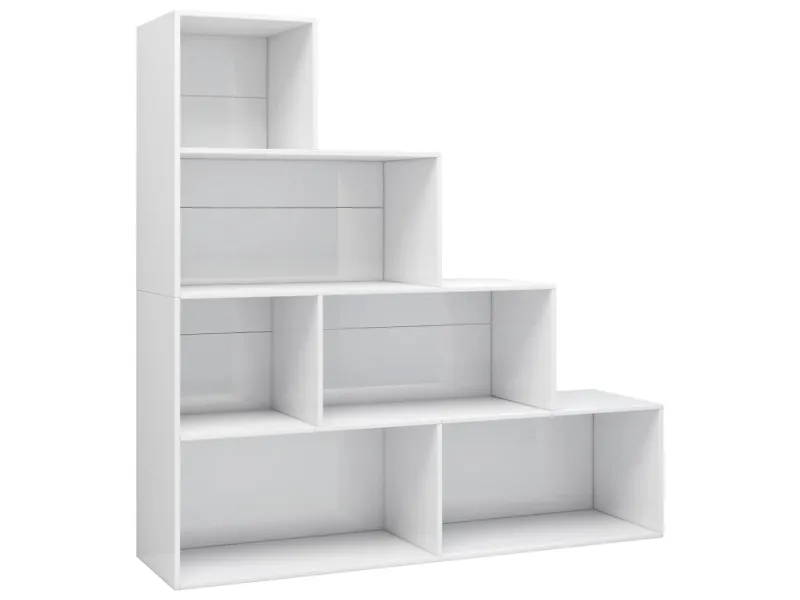 Bibliothèque/Séparateur de pièce Blanc brillant 155x24x160 cm