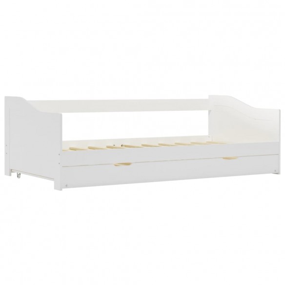 Cadre de lit extensible Blanc Bois de pin 90x200 cm