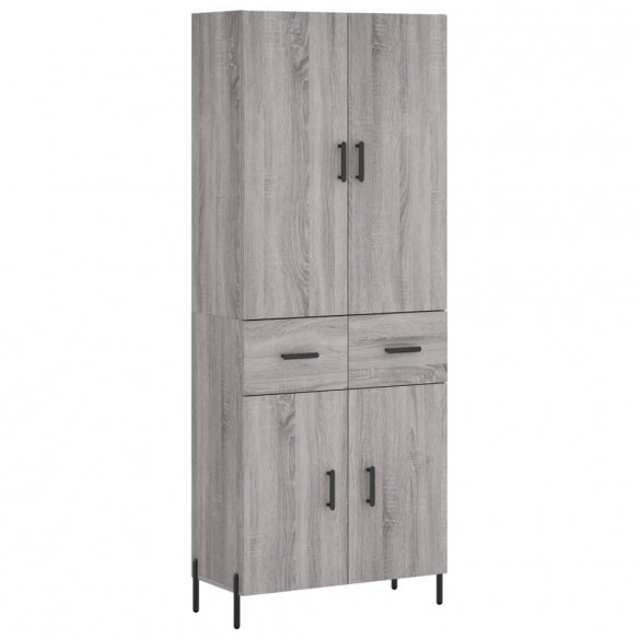 Buffet haut Sonoma gris 69,5x34x180 cm Bois d'ingénierie