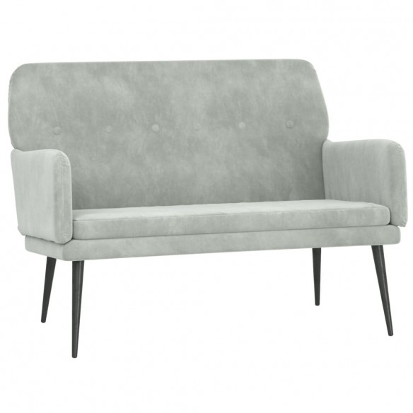 Banc Gris clair 108x79x79 cm Velours